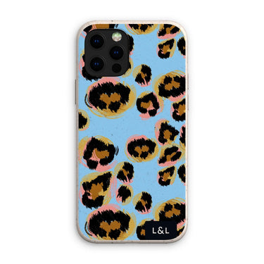 Neon Blue Leopard Eco Phone Case - Loam & Lore